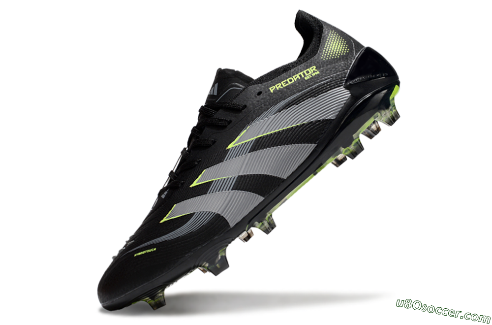 Adidas Predator 25 Elite FG Firm Ground Soccer Cleats - Black/Silver/Yellow 5