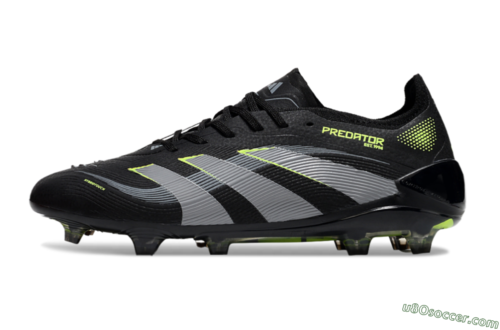 Adidas Predator 25 Elite FG Firm Ground Soccer Cleats - Black/Silver/Yellow 2