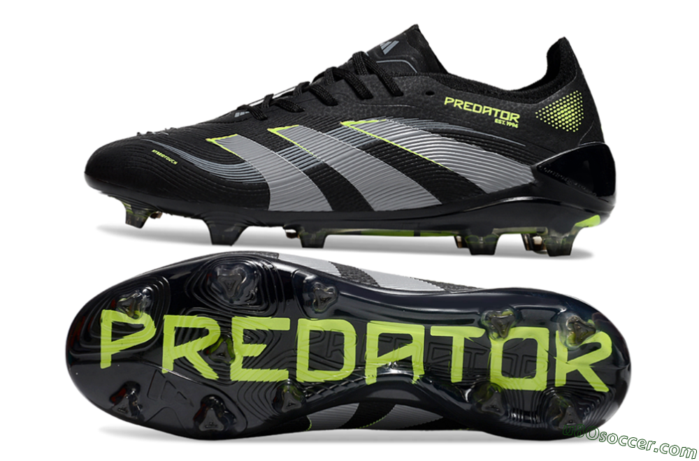 Adidas Predator 25 Elite FG Firm Ground Soccer Cleats - Black/Silver/Yellow 0