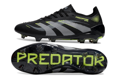 Adidas Predator 25 Elite FG Firm Ground Soccer Cleats - Black/Silver/Yellow