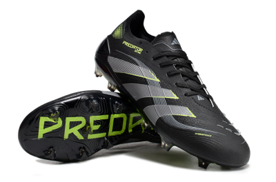 Adidas Predator 25 Elite FG Firm Ground Soccer Cleats - Black/Silver/Yellow
