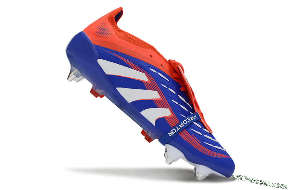 Adidas Predator 25 Elite Foldover Tongue SG Soft Ground Soccer Cleats - Blue/White/Red 4