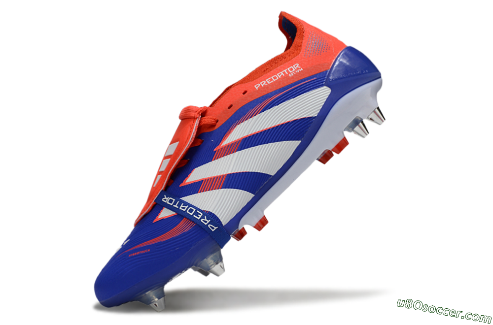 Adidas Predator 25 Elite Foldover Tongue SG Soft Ground Soccer Cleats - Blue/White/Red 5