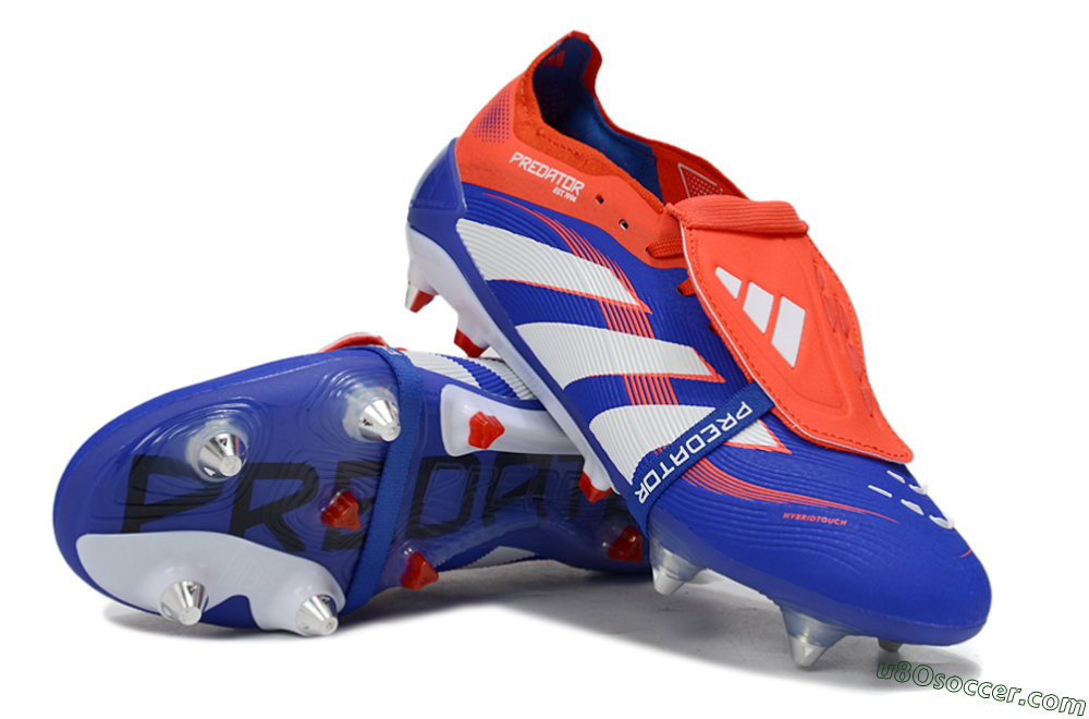 Adidas Predator 25 Elite Foldover Tongue SG Soft Ground Soccer Cleats - Blue/White/Red 3