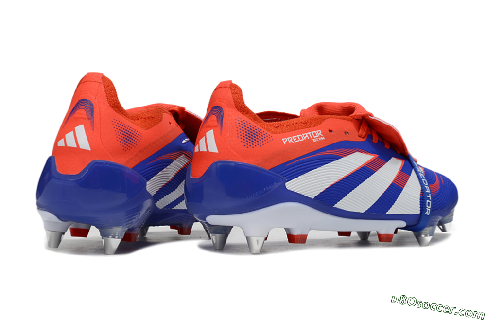 Adidas Predator 25 Elite Foldover Tongue SG Soft Ground Soccer Cleats - Blue/White/Red 6