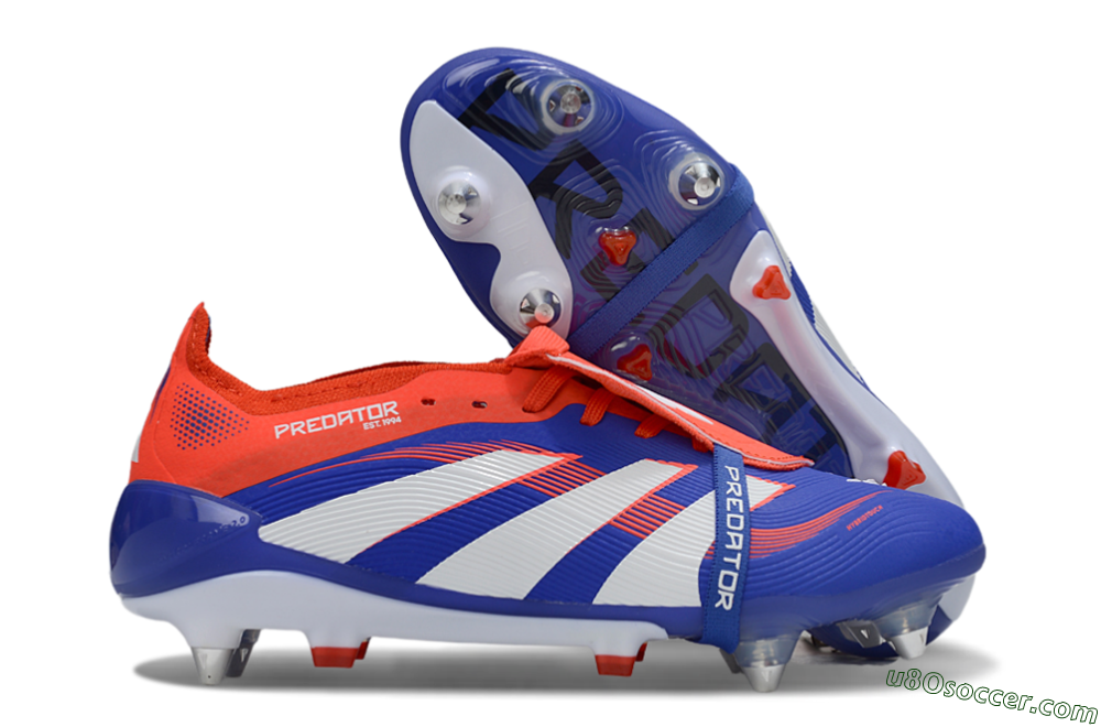 Adidas Predator 25 Elite Foldover Tongue SG Soft Ground Soccer Cleats - Blue/White/Red 1
