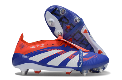Adidas Predator 25 Elite Foldover Tongue SG Soft Ground Soccer Cleats - Blue/White/Red