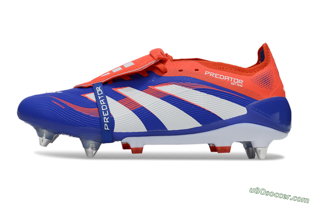 Adidas Predator 25 Elite Foldover Tongue SG Soft Ground Soccer Cleats - Blue/White/Red 2