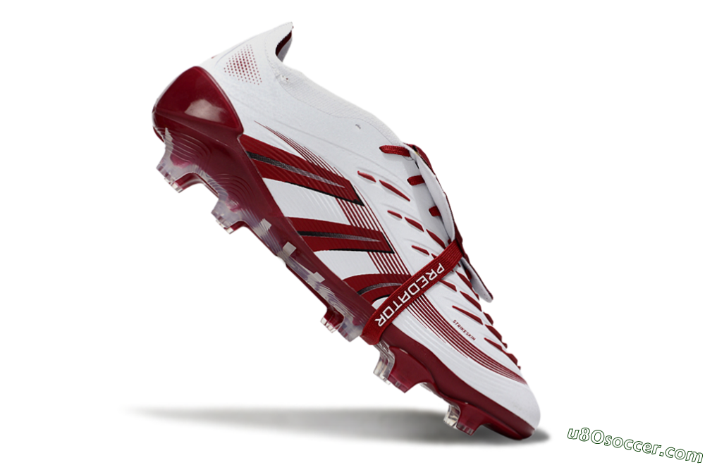 Adidas Predator 25 Elite Foldover Tongue FG Firm Ground Soccer Cleats - White/Red/Black 4