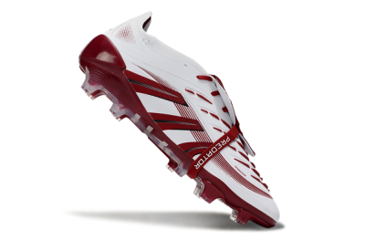 Adidas Predator 25 Elite Foldover Tongue FG Firm Ground Soccer Cleats - White/Red/Black