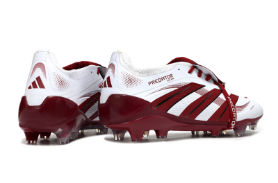 Adidas Predator 25 Elite Foldover Tongue FG Firm Ground Soccer Cleats - White/Red/Black