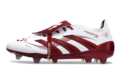 Adidas Predator 25 Elite Foldover Tongue FG Firm Ground Soccer Cleats - White/Red/Black