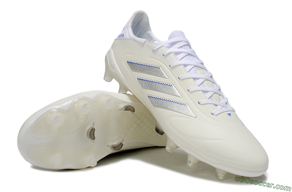 Adidas Copa Pure 3 Elite FG Firm Ground Soccer Cleats - Beige/Silver/Blue 3