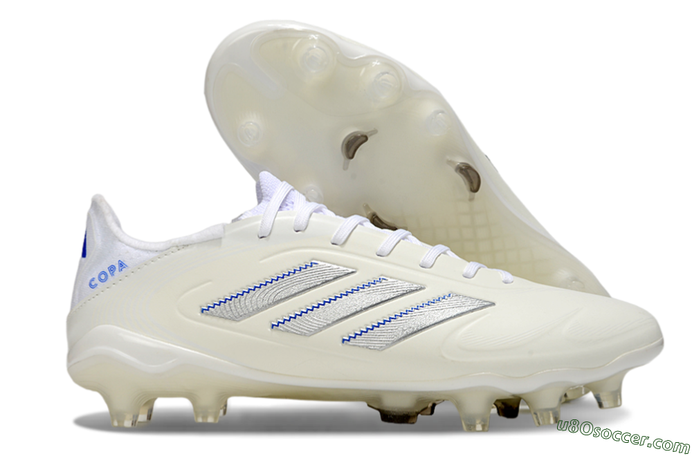 Adidas Copa Pure 3 Elite FG Firm Ground Soccer Cleats - Beige/Silver/Blue 1