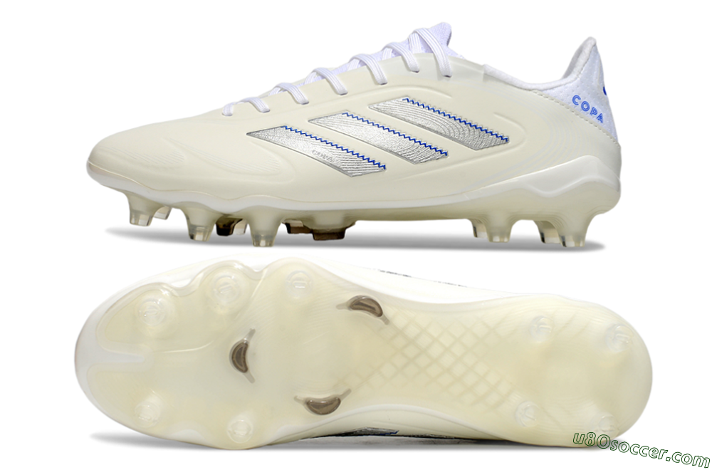 Adidas Copa Pure 3 Elite FG Firm Ground Soccer Cleats - Beige/Silver/Blue 0