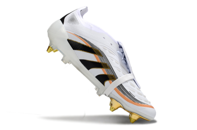 Adidas Predator 25 Elite Foldover Tongue SG Soft Ground Soccer Cleats - White/Black/Gold