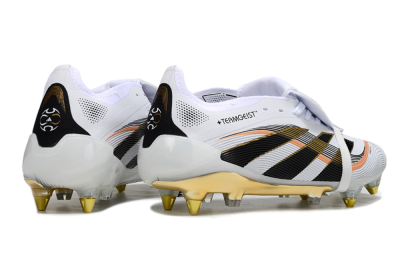 Adidas Predator 25 Elite Foldover Tongue SG Soft Ground Soccer Cleats - White/Black/Gold