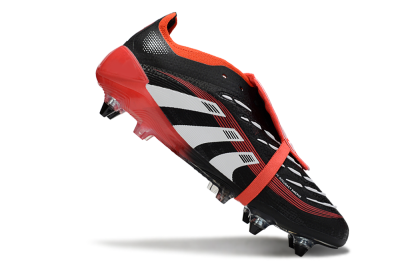 Adidas Predator 25 Elite Foldover Tongue SG Soft Ground Soccer Cleats - Black/White/Red