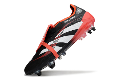 Adidas Predator 25 Elite Foldover Tongue SG Soft Ground Soccer Cleats - Black/White/Red