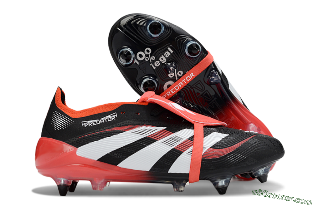 Adidas Predator 25 Elite Foldover Tongue SG Soft Ground Soccer Cleats - Black/White/Red 1