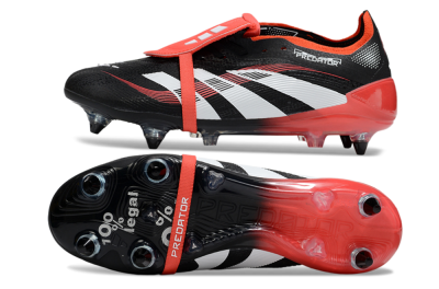 Adidas Predator 25 Elite Foldover Tongue SG Soft Ground Soccer Cleats - Black/White/Red