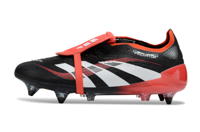 Adidas Predator 25 Elite Foldover Tongue SG Soft Ground Soccer Cleats - Black/White/Red
