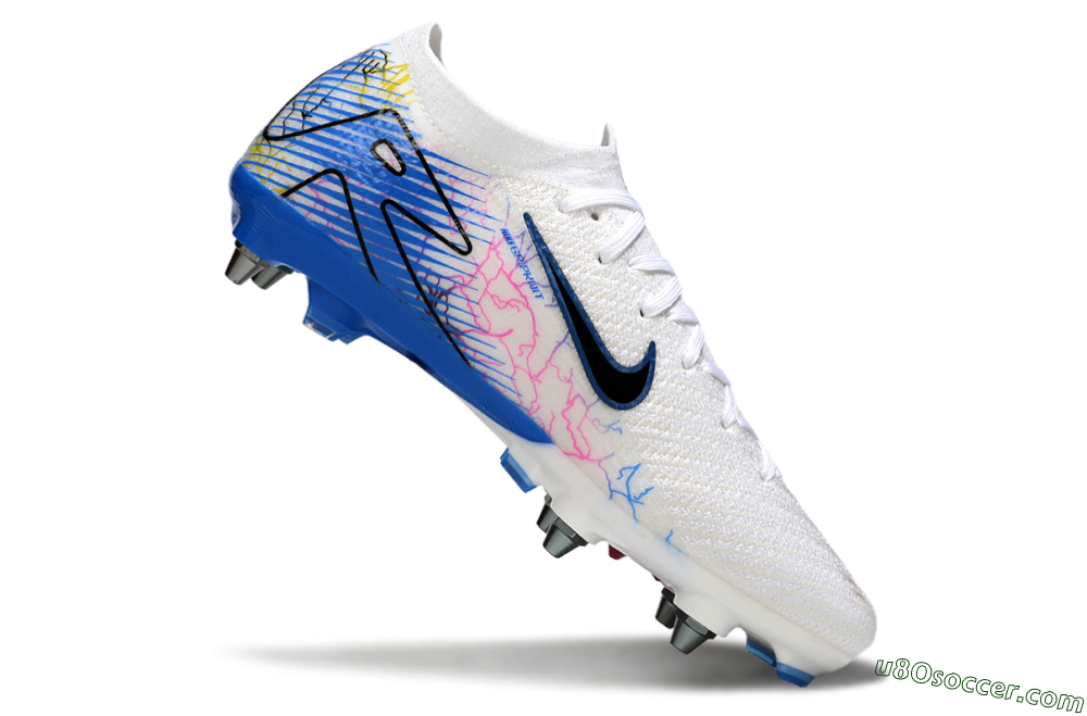 Nike Air Zoom Mercurial Vapor 16 Elite SG Soft Ground Soccer Cleats - White/Black/Blue 4