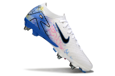 Nike Air Zoom Mercurial Vapor 16 Elite SG Soft Ground Soccer Cleats - White/Black/Blue