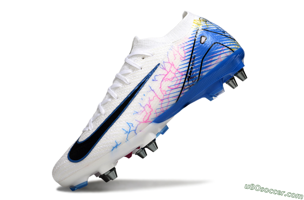 Nike Air Zoom Mercurial Vapor 16 Elite SG Soft Ground Soccer Cleats - White/Black/Blue 5