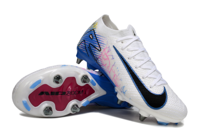 Nike Air Zoom Mercurial Vapor 16 Elite SG Soft Ground Soccer Cleats - White/Black/Blue