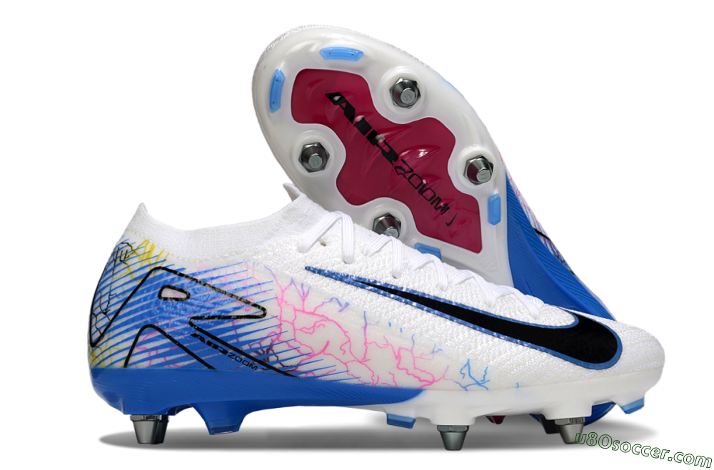 Nike Air Zoom Mercurial Vapor 16 Elite SG Soft Ground Soccer Cleats - White/Black/Blue 1