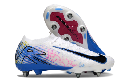 Nike Air Zoom Mercurial Vapor 16 Elite SG Soft Ground Soccer Cleats - White/Black/Blue