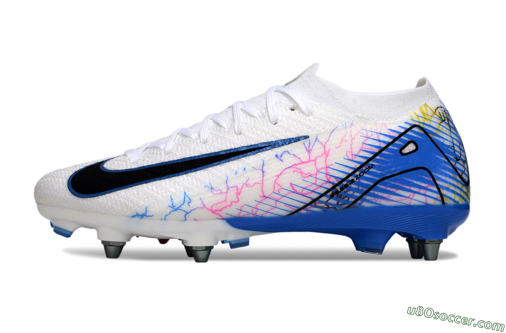 Nike Air Zoom Mercurial Vapor 16 Elite SG Soft Ground Soccer Cleats - White/Black/Blue 2