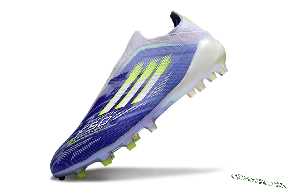 Adidas F50+ Elite Laceless FG Firm Ground Soccer Cleats - Blue/White/Yellow 5