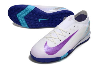 Nike Air Zoom Mercurial Vapor 16 Elite TF Artificial Turf Soccer Shoes - White/Purple/Silver