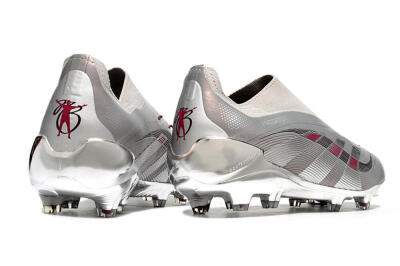 Adidas Predator 25 Elite Laceless FG Firm Ground Soccer Cleats - Grey/Silver/Red