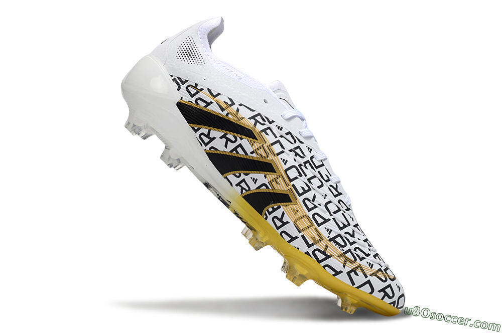 Adidas Predator 25 Elite FG Firm Ground Soccer Cleats - White/Gold/Black 4