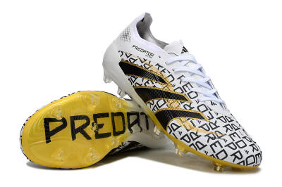 Adidas Predator 25 Elite FG Firm Ground Soccer Cleats - White/Gold/Black