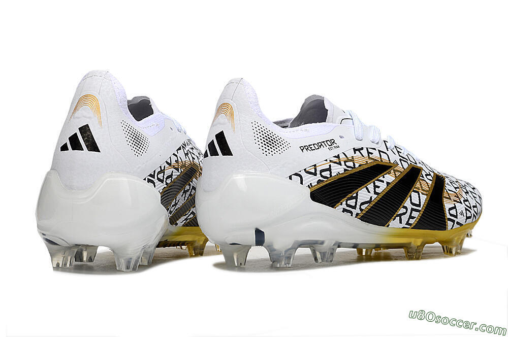 Adidas Predator 25 Elite FG Firm Ground Soccer Cleats - White/Gold/Black 5