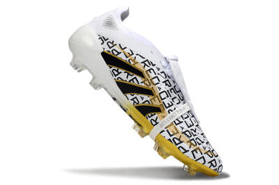 Adidas Predator 25 Elite Foldover Tongue FG Firm Ground Soccer Cleats - White/Gold/Black