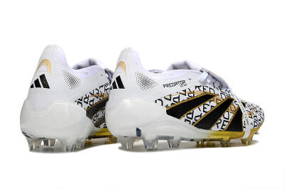 Adidas Predator 25 Elite Foldover Tongue FG Firm Ground Soccer Cleats - White/Gold/Black