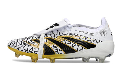 Adidas Predator 25 Elite Foldover Tongue FG Firm Ground Soccer Cleats - White/Gold/Black