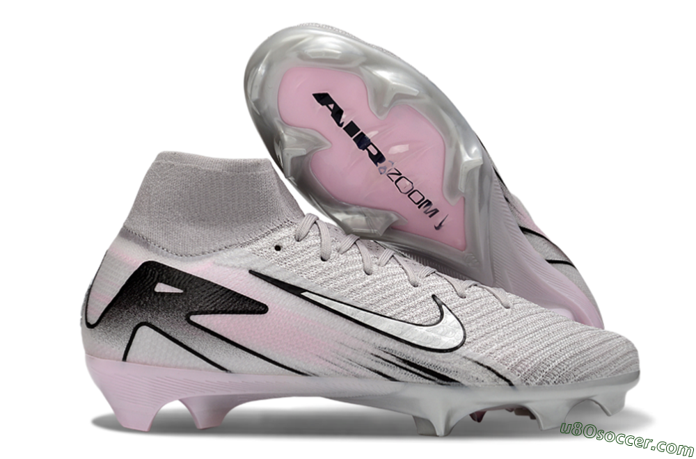 Nike Air Zoom Mercurial Superfly 10 Elite FG Firm Ground Soccer Cleats - Grey/Black/Pink 1