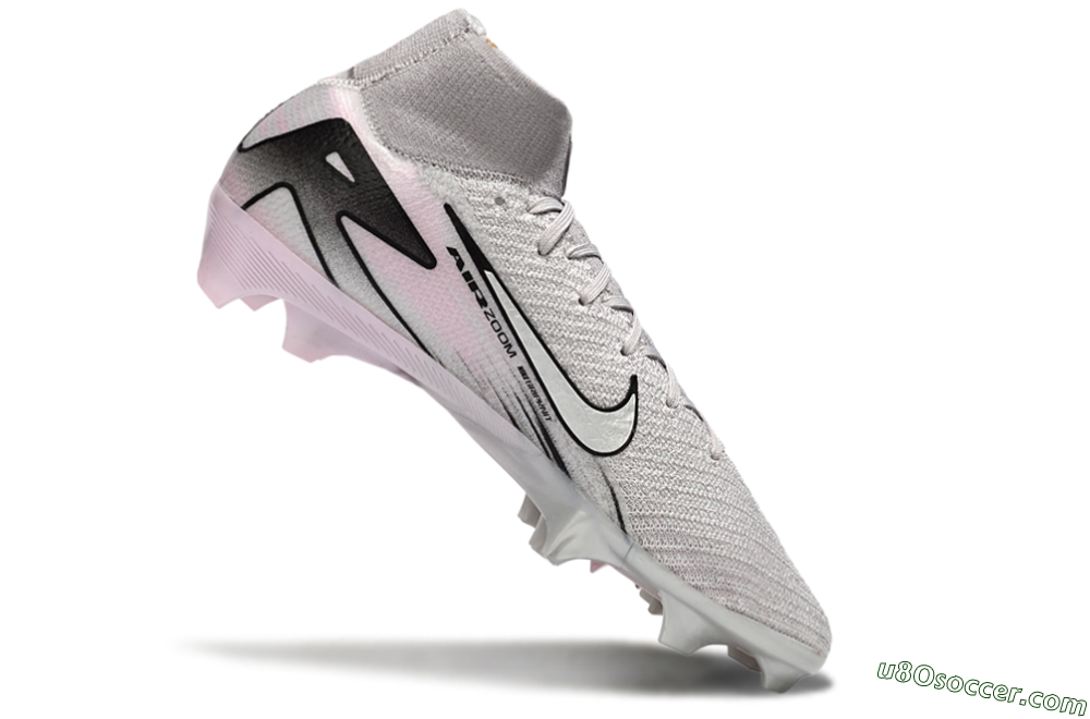 Nike Air Zoom Mercurial Superfly 10 Elite FG Firm Ground Soccer Cleats - Grey/Black/Pink 4