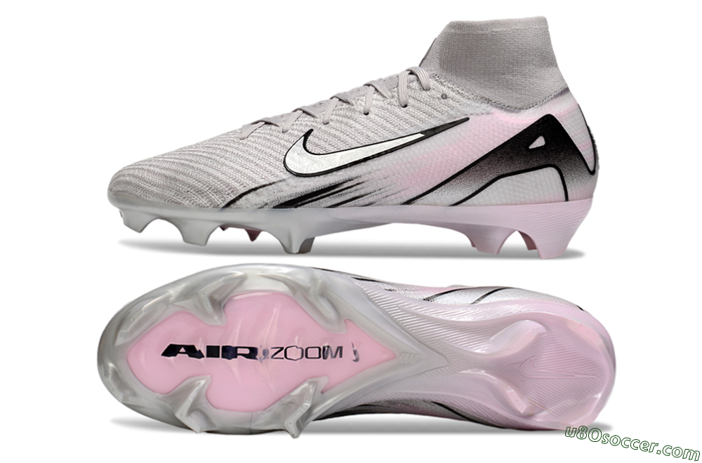 Nike Air Zoom Mercurial Superfly 10 Elite FG Firm Ground Soccer Cleats - Grey/Black/Pink 0