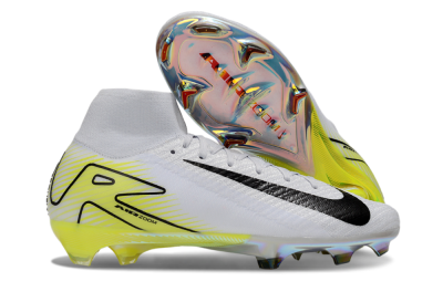 Nike Air Zoom Mercurial Superfly 10 Elite FG Firm Ground Soccer Cleats - White/Black/Yellow
