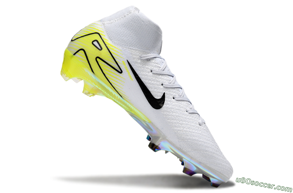 Nike Air Zoom Mercurial Superfly 10 Elite FG Firm Ground Soccer Cleats - White/Black/Yellow 4