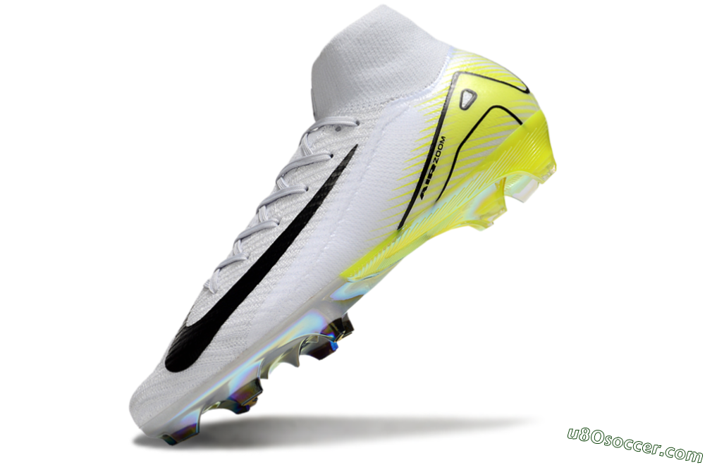 Nike Air Zoom Mercurial Superfly 10 Elite FG Firm Ground Soccer Cleats - White/Black/Yellow 5