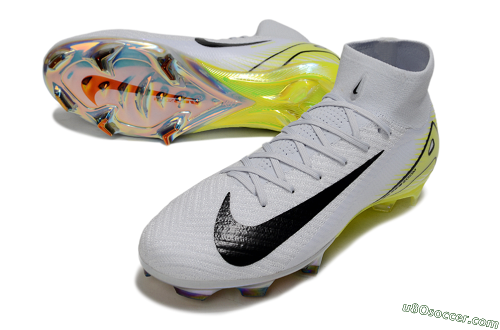 Nike Air Zoom Mercurial Superfly 10 Elite FG Firm Ground Soccer Cleats - White/Black/Yellow 3