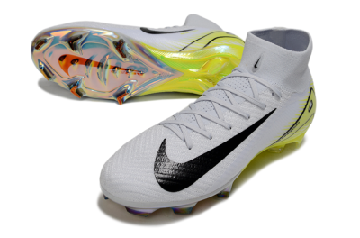Nike Air Zoom Mercurial Superfly 10 Elite FG Firm Ground Soccer Cleats - White/Black/Yellow